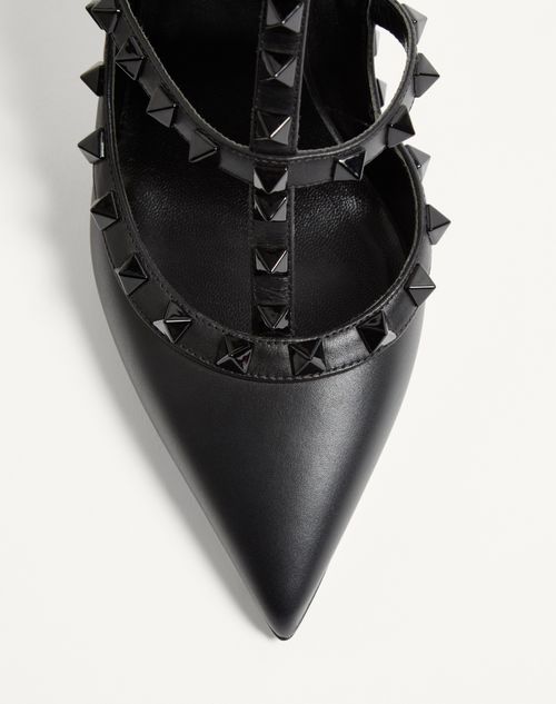 Valentino Garavani - Rockstud Ankle Strap Pump With Tonal Studs 100 Mm - Black - Woman - Pumps And Slingbacks